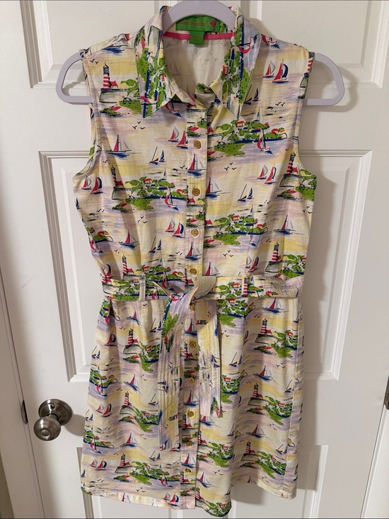 Island Republic Dresses & Skirts - Island Republic Nautical Lighthouse & Sailboat Sleeveless Belted Shirt Dress 4